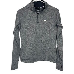 𝅺PINK by Victoria's Secret Everyday 1/4 Zip Sweatshirt, Black Heathered, Small